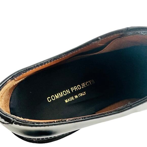 Common Projects Lug Sole Derby Shoes Shine Black Mens Size 41 US 8/8.5 - Picture 8 of 10